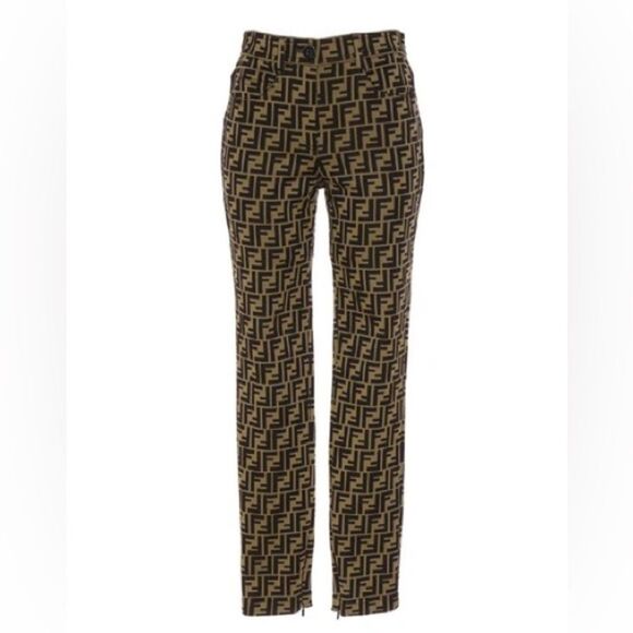 Fendi Logo Jacquard Skinny Pants - Picture 1 of 5